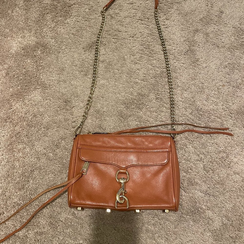Brown Rebecca Minkoff Chain-Link Crossbody Purse, Mini M.A.C. Style